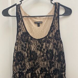 Express black lace nude lined sleeveless dress size small